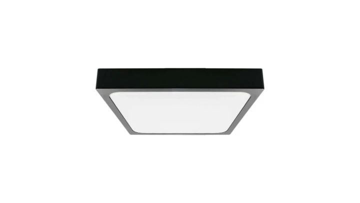 Plafoniera LED 18W 1800lm 4000K IP44 Kwadrat Mleczny Czarna Ramka z mikrofalowym czujnikiem ruchu 7672
