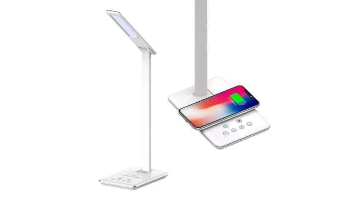 Lampa Biurkowa LED 4W 3w1 Bezprzewodowa ładowarka Biała 218601