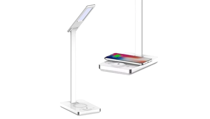 Lampa Biurkowa LED 7W 3w1 Bezprzewodowa ładowarka Biała 218603