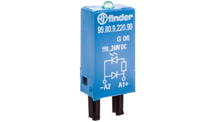 Moduł EMC, LED zielony+dioda 110-220V DC, polaryzacja A1+ 99.80.9.220.99