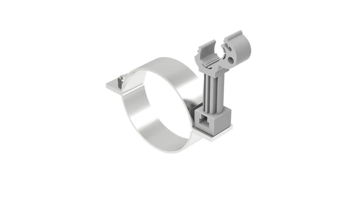 Uchwyt do rury spustowej fi 80mm nierdzewny z plastikiem 64.08/P NI /96420805/