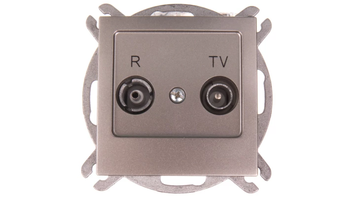 AS Gniazdo antenowe RTV zakończeniowe 10dB satyna light GPA-10GPZ/m/45