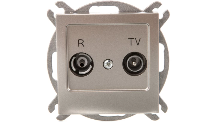 AS Gniazdo antenowe RTV końcowe 2,5-3dB satyna light GPA-GK/m/45