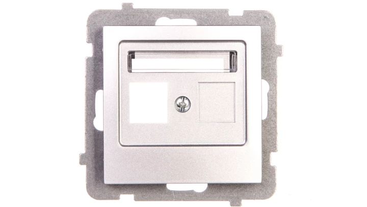 AS Obudowa gniazda teleinformatycznego pojedynczego srebro GPK-1G/p/18