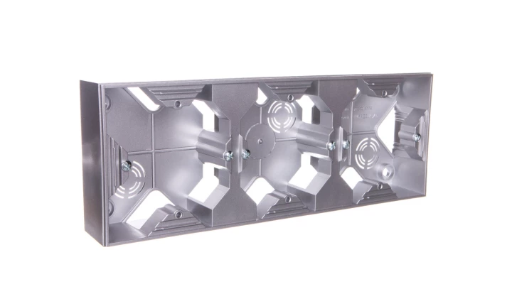 AS Puszka natynkowa potrójna srebro PNP-3G/18