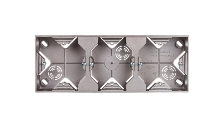 AS Puszka natynkowa potrójna satyna light PNP-3G/45