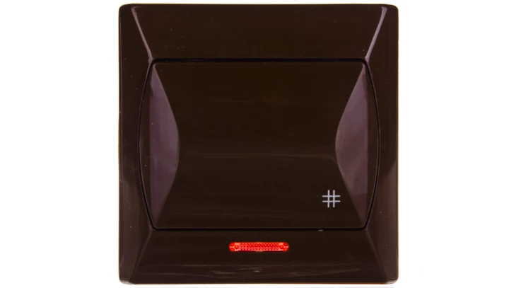 AKCENT Łącznik krzyżowy z podświetleniem brązowy ŁP-4AS/24