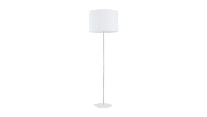 Lampa podłogowa z abażurem UMBERTO E27 złota noga i biała podstawa 16033 TK Lighting