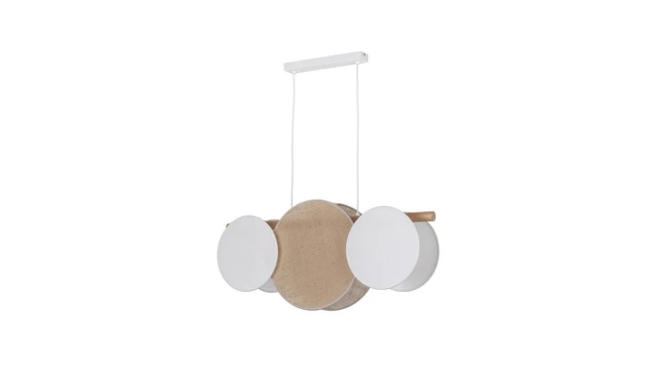 Lampa wisząca z abażurami w stylu boho z serii PULSE, klosze z tkaniny i juty, gwint 3*E27 10005 TK Lighting
