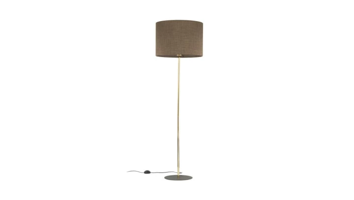 Lampa podłogowa z elegancką, złotą nogą UMBERTO E27 brązowy klosz 16031 TK Lighting