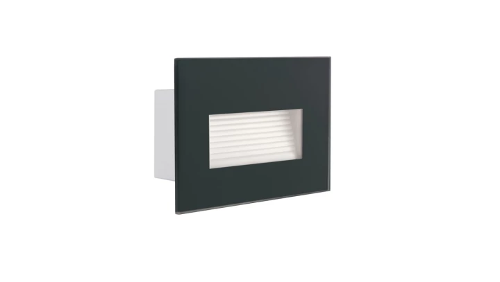 Oprawa do wbudowania LED prostokątna czarna GLASI LED 3W P NW-B 140lm 4000K barwa neutralna IP44 33694