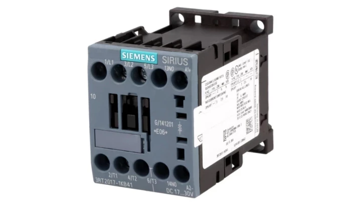 Stycznik 3P AC-3 12 A, 5.5 kW/400V 1NO, 24V DC 3RT2017-1KB41