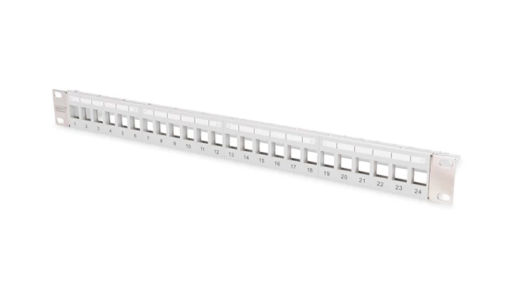 Patch panel pusty RACK 19 1U na 24 moduły keystone szary STP DIGITUS