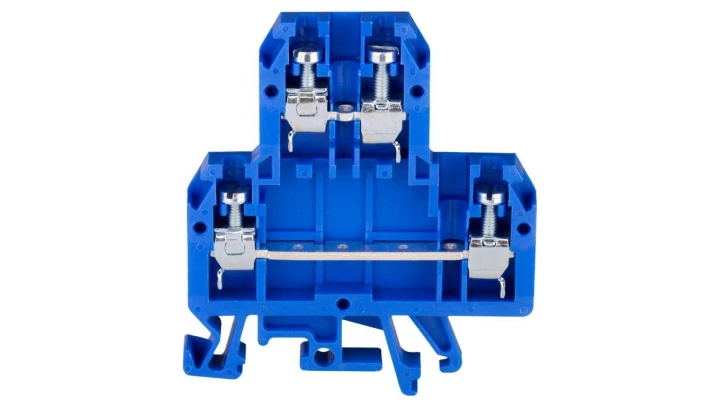 Złączka szynowa przelotowa 4‑przewodowa 2-piętrowa 4mm2 niebieski ZUG-G/21 A00-0006