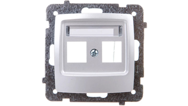 KARO Obudowa gniazda komputerowego podwójnego srebrny perłowy GPK-2S/p/43