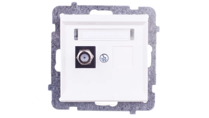 SONATA Gniazdo antenowe pojedyncze typu F ecru GPA-1RF/m/27