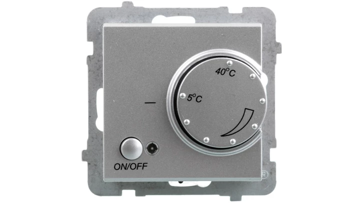 SONATA Regulator temperatury /czujnik napowietrzny/ srebny mat RTP-1RN/m/38