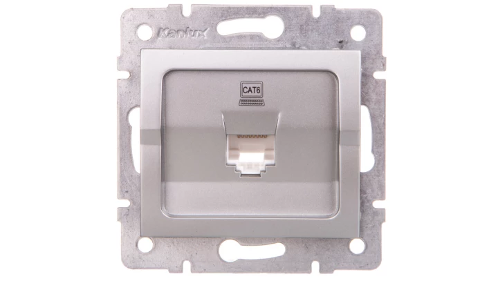 LOGI Gniazdo komputerowe pojedyncze (RJ45Cat 6 Jack) Srebrny 021400043 25227
