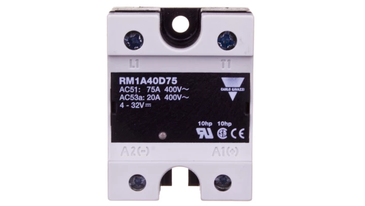 Przekaźnik półprzewodnikowy jednofazowy 75A 42-440V AC 4-32V DC RM1A40D75