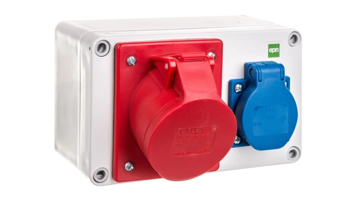 Rozdzielnica budowlana RS-2 1x2P+Z, 16A/5P, IP44 6202-00