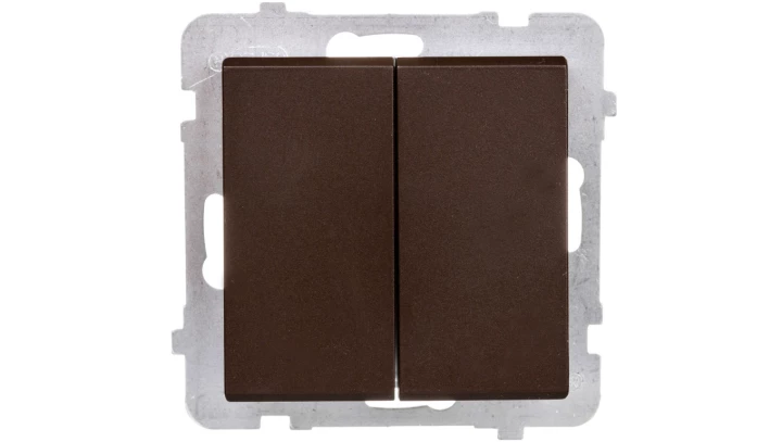 SONATA Przycisk podwójny zwierny czekoladowy metalik ŁP-17R/m/40