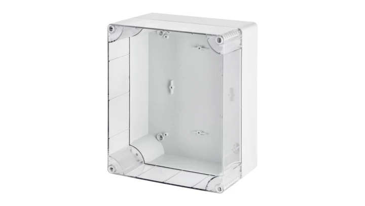 INDUSTRIAL Puszka hermetyczna n/t 313x253x165mm IP65 szara, pokrywa transparentna 2724-01
