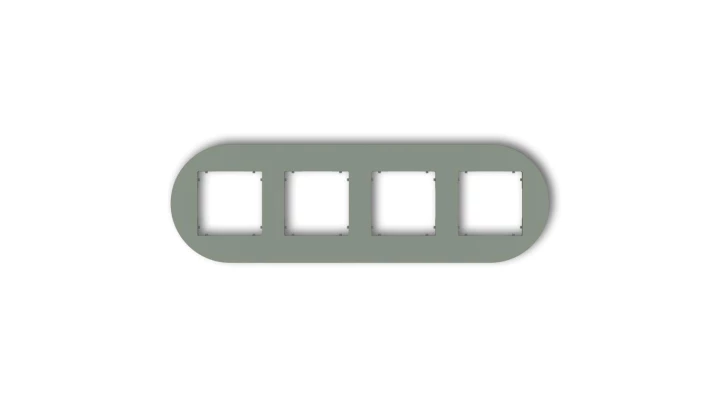 MINI Ramka uniwersalna poczwórna okrągła z tworzywa szałwiowy 61MRTO-4