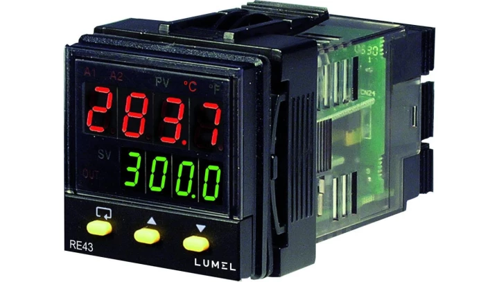 Programowalny regulator zasilanie 11-26V AC/DC wejście uniwersalne wyj. 1 przekaźnik 2A wyj. 2/alarm 2 przekaźnikowe alarm 1 prz