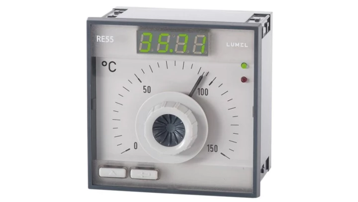 Regulator analogowy nastawa Pt100 0-150st.C regulator załącz-wyłącz wyjście przekaźnikowe bez atestu KJ RE55 0311000