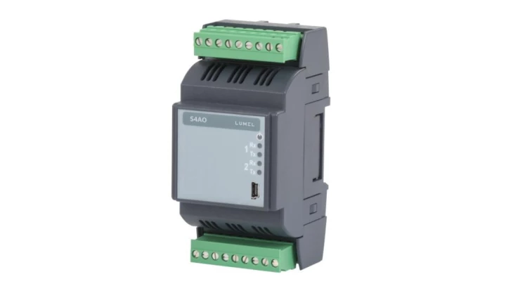 Moduł wyjść analogowych S4AO 1100P0 1:4 wyjścia 0-20mA zasil. 85-253Vac / 90-300Vdc 00 wyk. sta. P wer. pol. 0: bez wymag.