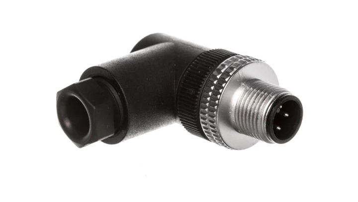 Złącze męskie M12 kątowe 4-pinowe dławica Pg7 metal XZCC12MCM40B