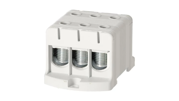 Blok rozdzielczy ‑ odgałęźny 3 ‑ polowy 16-95mm2 szary montaż płaski FJ-E95/3 1000063