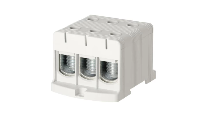 Blok rozdzielczy ‑ odgałęźny 3 ‑ polowy 35-150mm2 szary montaż płaski FJ-E150/3 1000069