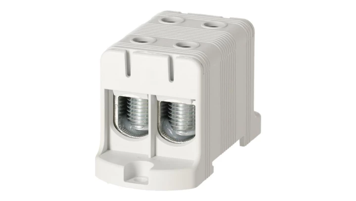 Blok rozdzielczy ‑ odgałęźny 2 ‑ polowy 16-95mm2 szary montaż płaski FJ-E95/2 1000060