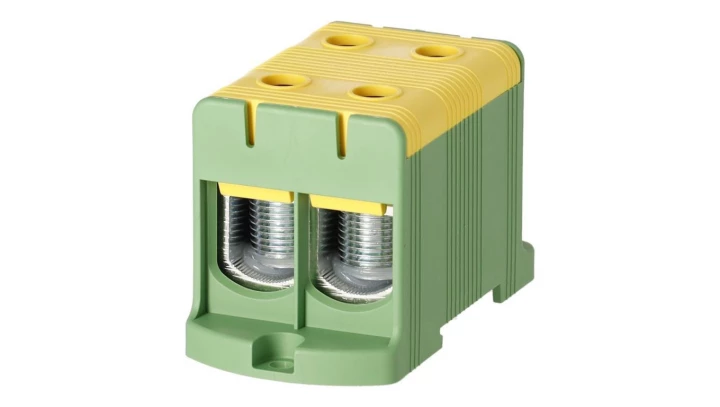 Blok rozdzielczy ‑ odgałęźny 2 ‑ polowy 35-150mm2 żółto-zielony montaż płaski FJ-E150/2/D 1000068
