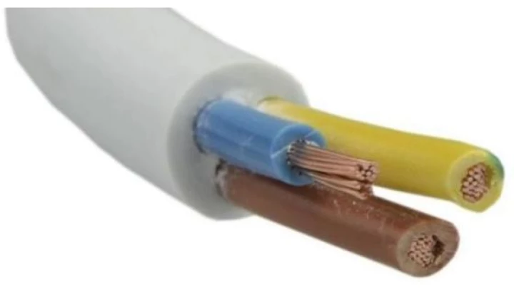 Przewód prądowy H03VV-F / OMY 300V 3x1 biały linka Elektrokabel