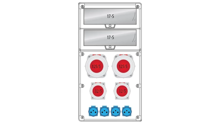 Rozdzielnica R-BOX 740 34S:2x125/5,2x32/5,4x250V,IP65 B.18.740-10_IP65