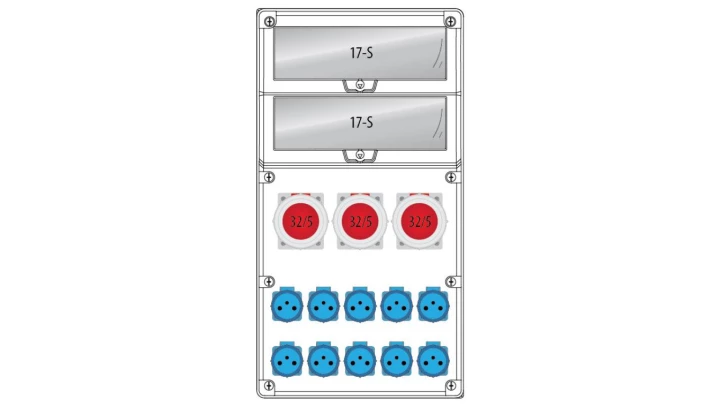 Rozdzielnica R-BOX 740 34S:3x32/5,10x250V,IP65 B.18.740-5_IP65