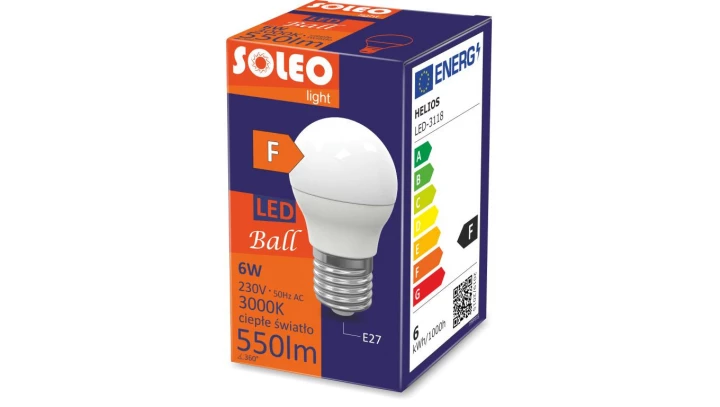 Żarówka LED kulka E27 P45 6W 550lm 3000K 1CT/10 LED-3118
