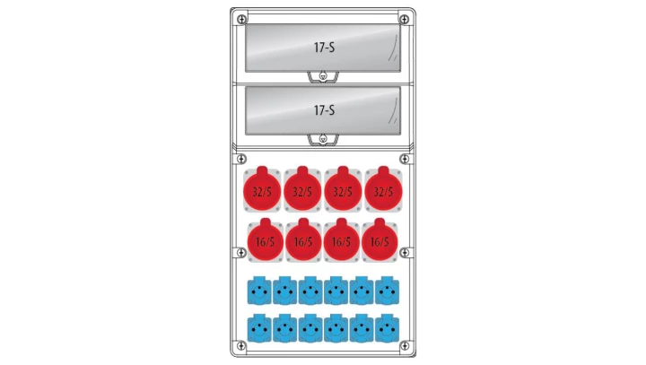 Rozdzielnica R-BOX 740 34S:4x32/5,4x16/5,12x250V,IP44 B.18.740-6