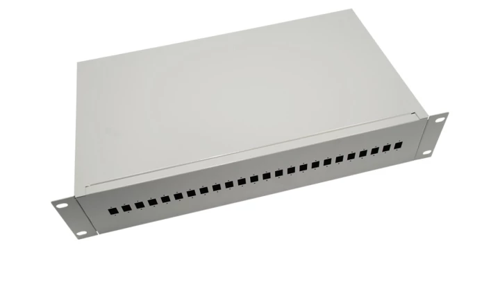 Przełącznica światłowodowa 2U/19, 24F/24xSC Simplex, szara