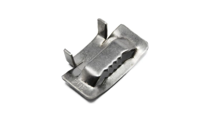 Zacisk/spinka z ząbkami do taśmy stalowej 20 mm, komplet 100 sztuk