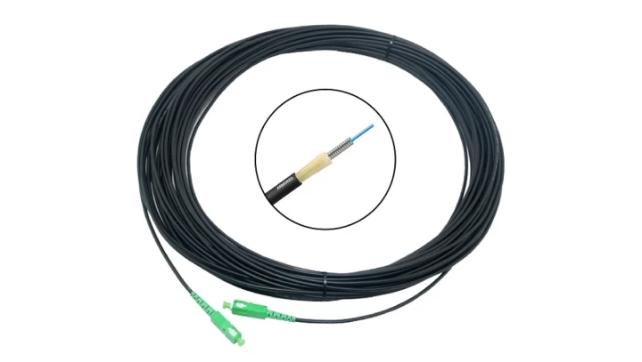 Patchcord microADSS 1J, 130 m, 3 mm, G.657A2, złącza SC/APC, Gold, zbrojony, LSOH