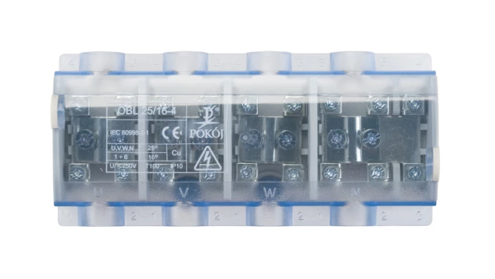 Odgałęźnik 4P 4x25mm2/10x16mm2 niebieski OBL 25/16-4 A13-6148