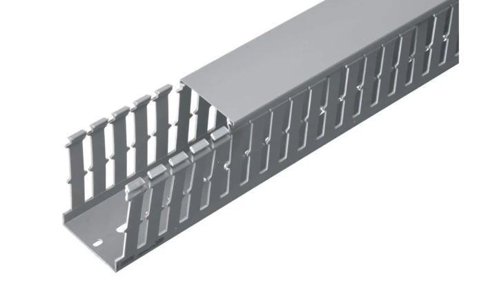 Korytko grzebieniowe samogasnące 8/12/8 40x40 szare z pokrywą PV UV /2m/ (opak. 70m)