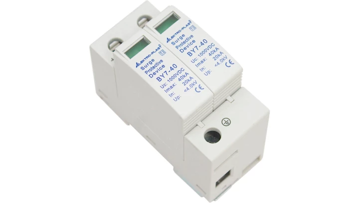 Ogranicznik przepięć DC ochronnik solarny PV T2 2P typ C 1000V 20/40kA fotowoltaika panel 87.745