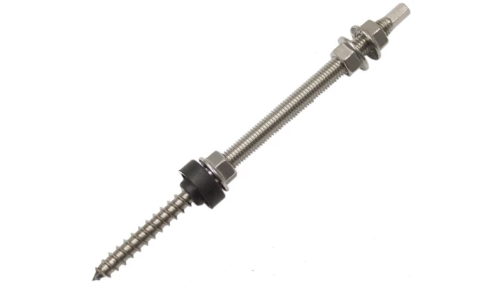 Śruba dwugwintowa do mocowania paneli fotowoltaicznych M10x200mm stal ocynkowana INOX-PLUS