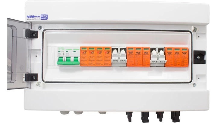 Rozdzielnica hermetyczna PV AC/DC z zabezpieczeniem 1000V 2 stringi skrzynka fotowoltaiczna + wkładki 10x38 MC4