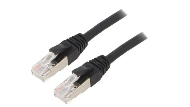 ETH-24441318 Patch cord ETHERLINE Cat.6a,S/FTP 6a linka Cu LSZH czarny