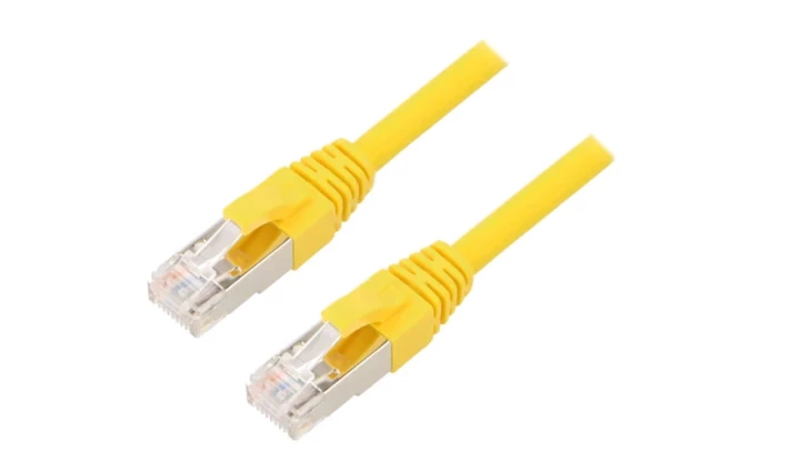 ETH-24441423 Patch cord ETHERLINE Cat.6a,S/FTP 6a linka Cu LSZH żółty 1m
